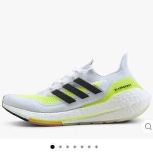 ADIDAS Ultraboost 21 Shoes Cloud White / Core Black / Solar Yellow